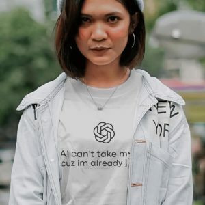 Y2K Aesthetic AI Can't Take My Job Graphic Tee for Trendy Outfits