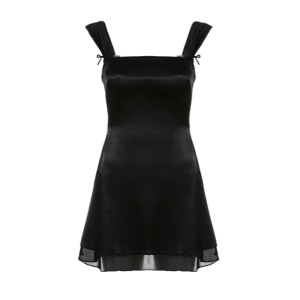 Y2K Aesthetic Black Mini Dress for Trendy Summer Outfits