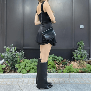 Y2K Aesthetic Black Mini Dress for Trendy Summer Outfits