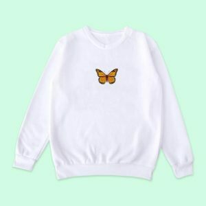 Y2K Aesthetic Butterfly White Sweatshirt for Trendy Summer Outfits