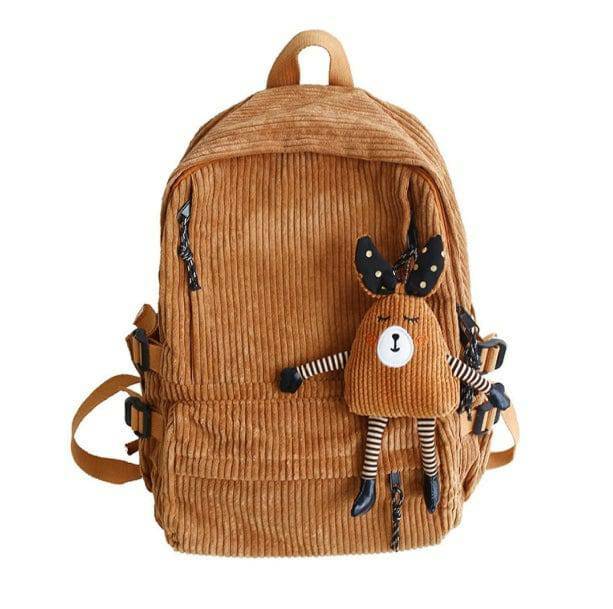 Y2K Aesthetic Classic Corduroy Backpack for Trendy Summer Outfits