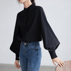 Y2K Aesthetic Dark Academia Blouse for Trendy Fall Outfits