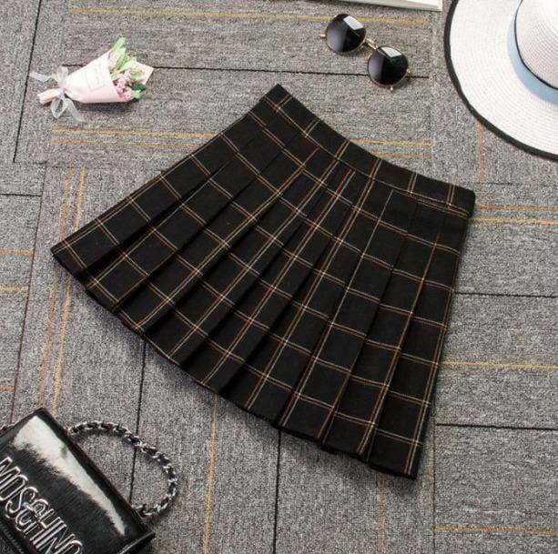 Y2K Aesthetic Dark Academia Mini Skirt for Trendy Summer Outfits