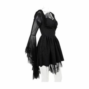 Y2K Aesthetic Dark Hour Mini Dress for Trendy Summer Outfits