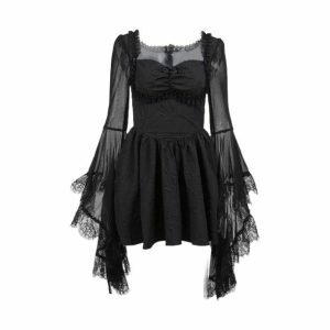 Y2K Aesthetic Dark Hour Mini Dress for Trendy Summer Outfits