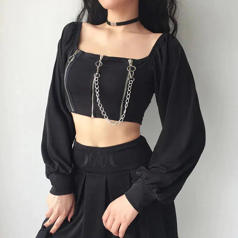 Y2K Aesthetic Detailed Square Neck Crop Top for Trendy Summer Outfits