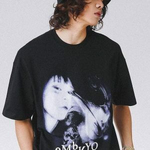 Y2K Aesthetic Embryo Made Tee: Trendy Grunge Style for Summer Outfits