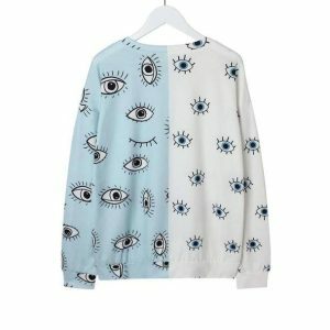 Y2K Aesthetic Eye Print Sweatshirt for Trendy Summer Outfits