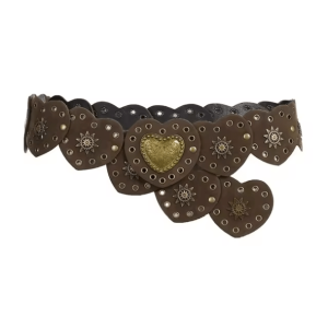 Y2K Aesthetic Fairycore Heart Buckle Belt for Trendy Summer Outfits