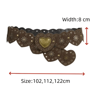 Y2K Aesthetic Fairycore Heart Buckle Belt for Trendy Summer Outfits