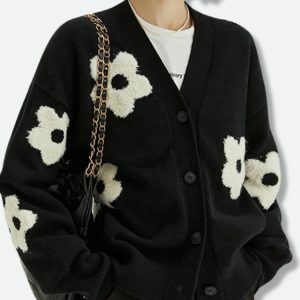 Y2K Aesthetic Flower Cardigan: Trendy Layering for Summer Outfits