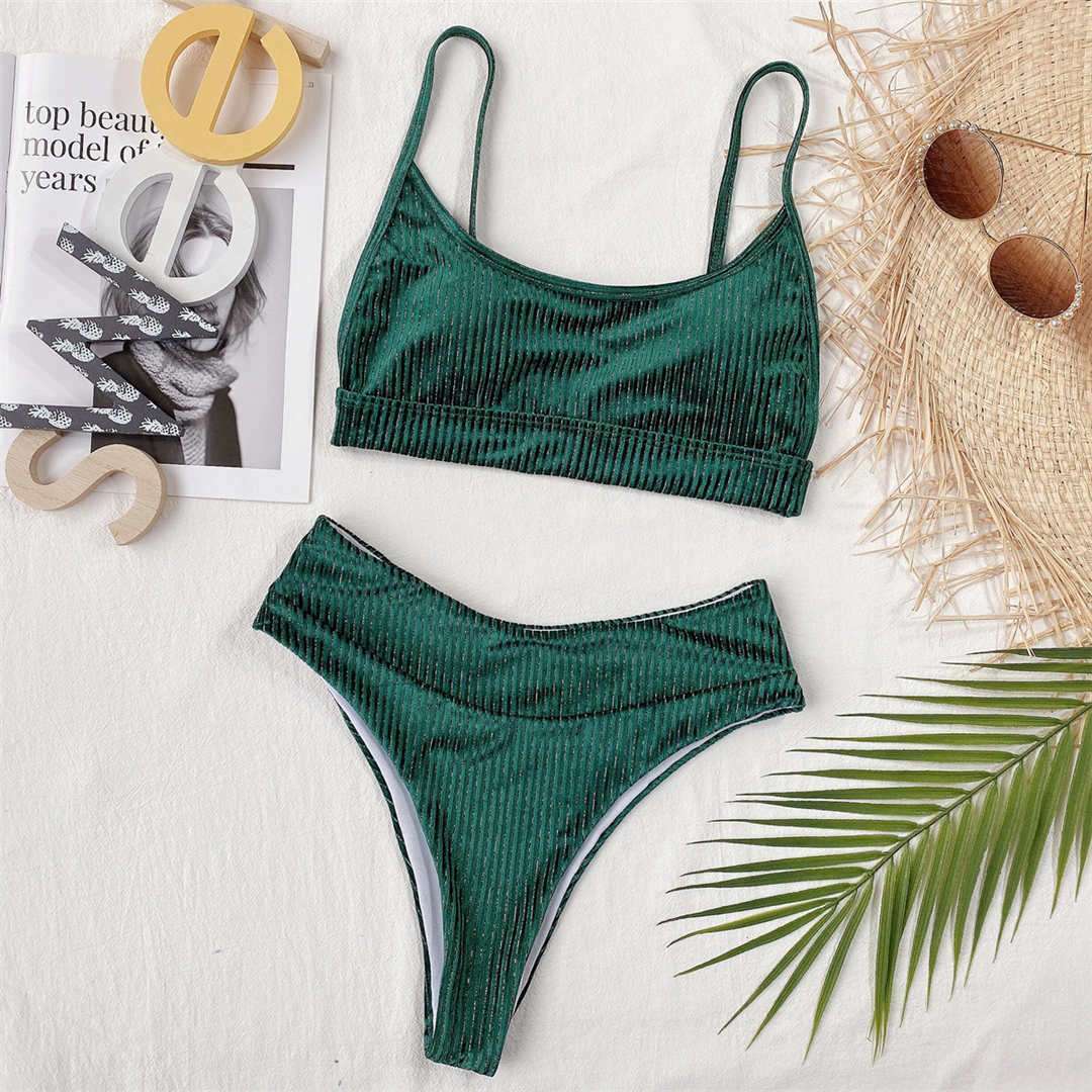 Y2K Aesthetic Forest Velvet Swimsuit for Trendy Summer Vibes