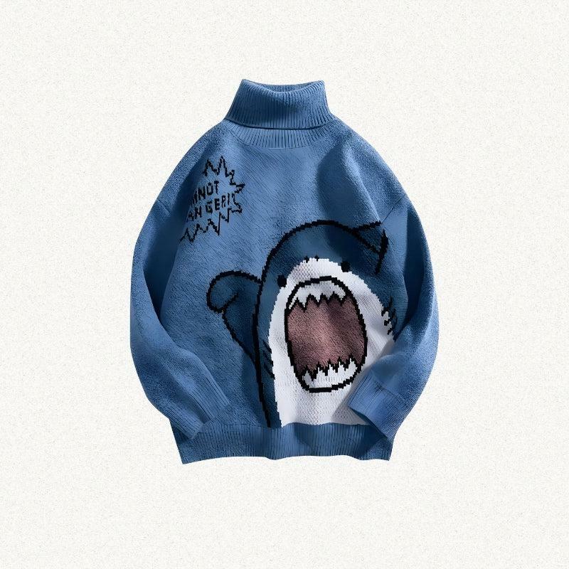 Y2K Aesthetic Funny Shark Knitted Sweater for Trendy Summer Outfits