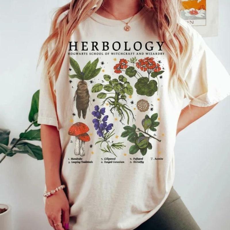 Y2K Aesthetic Herbology Tee: Trendy Grunge Style for Summer Outfits