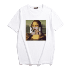 Y2K Aesthetic Mona Lisa T-Shirt: Vintage 90s Grunge Style Tee