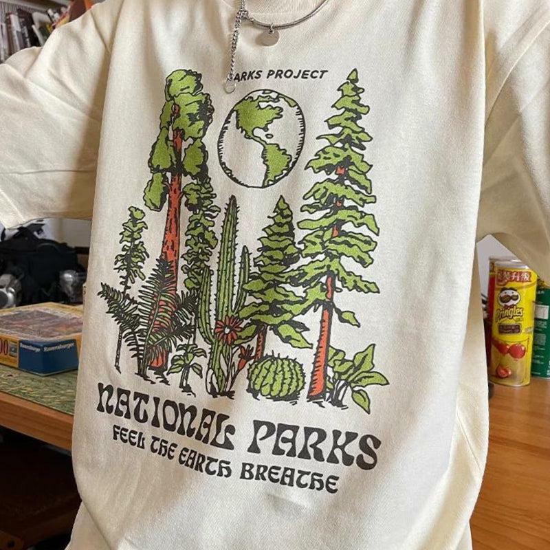 Y2K Aesthetic National Parks Tee: Vintage 90s Style Graphic T-Shirt