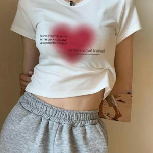 Y2K Aesthetic Pink Heart Aura Tee - Trendy Summer Outfit Essential