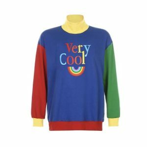 Y2K Aesthetic Retro Rainbow Sweatshirt for Trendy Summer Outfits