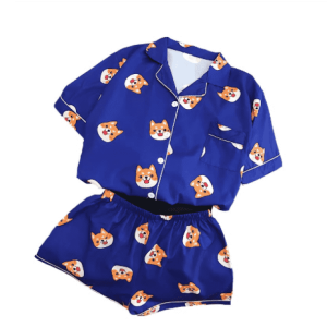 Y2K Aesthetic Sleeping Fox Pajama Set for Cozy Summer Nights