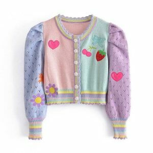 Y2K Aesthetic Soft Girl Cherry Cardigan for Trendy Summer Outfits