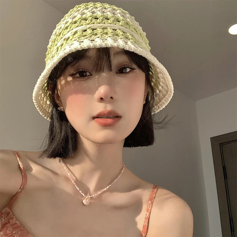 Y2K Aesthetic Soft Girl Summer Bucket Hat for Trendy Outfits