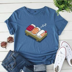 Y2K Aesthetic Sushi Lover T-Shirt: Trendy 90s Style Graphic Tee