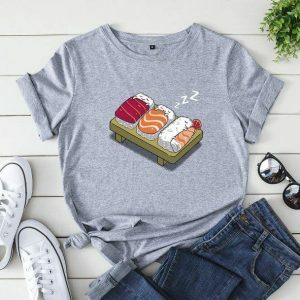 Y2K Aesthetic Sushi Lover T-Shirt: Trendy 90s Style Graphic Tee