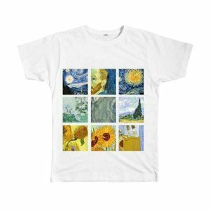 Y2K Aesthetic Van Gogh T-Shirt: Vintage Art Meets 90s Fashion Vibes