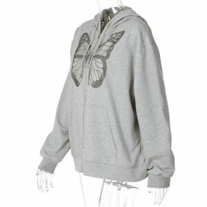 Y2K Butterfly Hoodie: Trendy Grunge Aesthetic for Summer Outfits