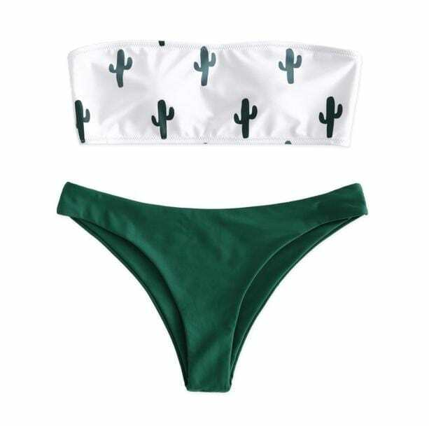 Y2K Cactus Swimsuit: Trendy Summer Outfit for a Stylish Beach Day