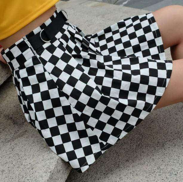 Y2K Checkerboard Skirt: Trendy Grunge Aesthetic for Summer Outfits