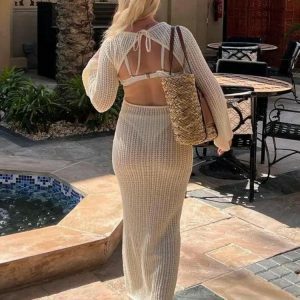 Y2K Crochet Maxi Dress: Boho Summer Style for Effortless Chic Vibes