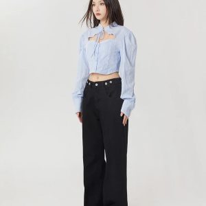 Y2K Cut Out Crop Top: Trendy Summer Fashion for Effortless Style