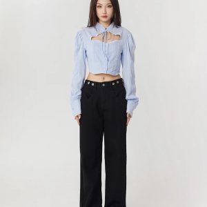 Y2K Cut Out Crop Top: Trendy Summer Fashion for Effortless Style