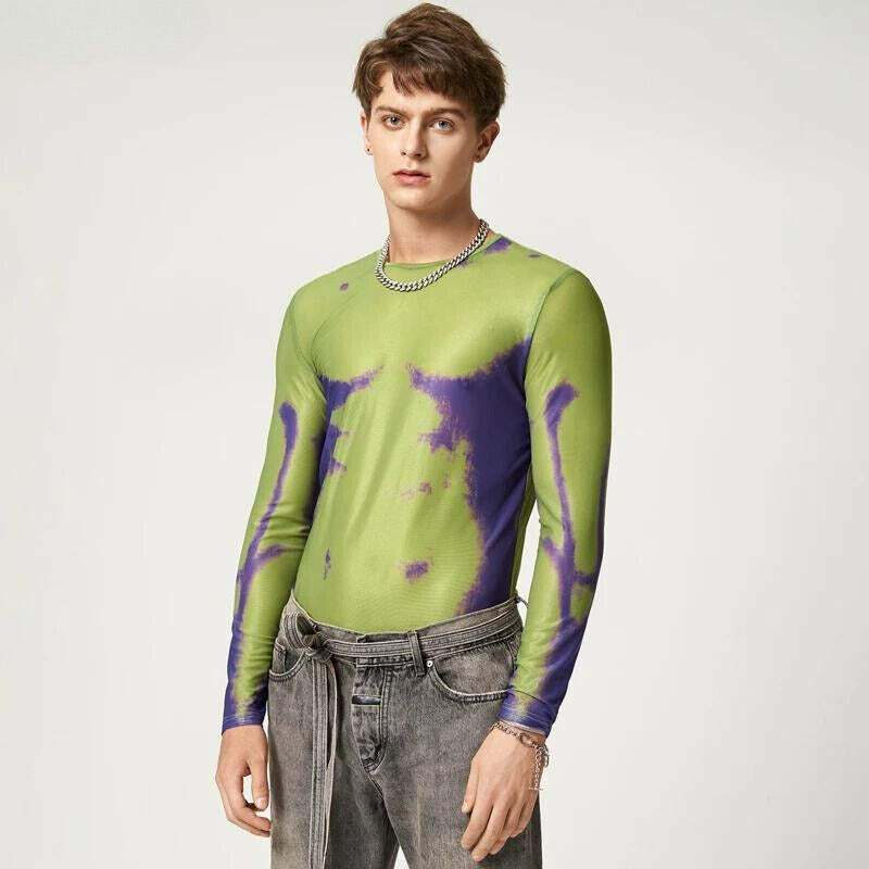 Y2K Cyberpunk Abstract Mesh Top for Trendy Summer Outfits