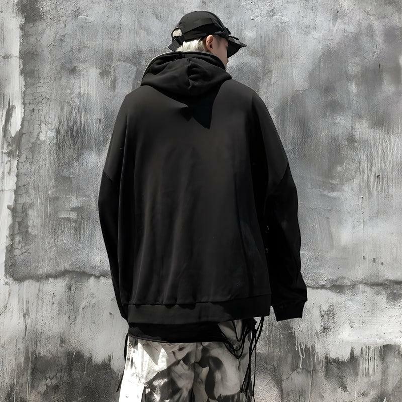 Y2K Cyberpunk Ghost Full Zip-Up Hoodie for Trendy Aesthetic Outfits