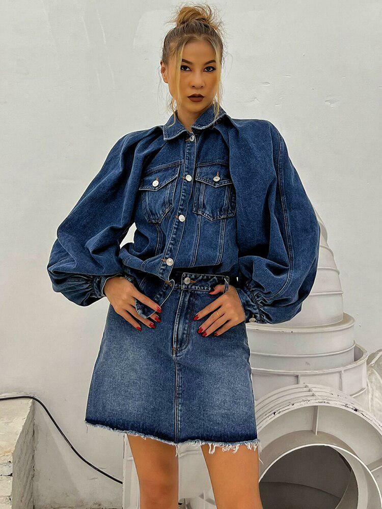 Y2K Denim Jacket & Skirt Set: Trendy Summer Outfit for Effortless Style