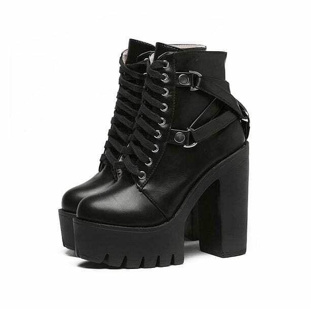 Y2K Fashion 90s Style Platform Ankle Boots for Trendy Summer Outfits