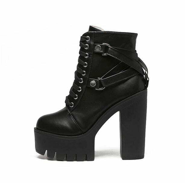 Y2K Fashion 90s Style Platform Ankle Boots for Trendy Summer Outfits