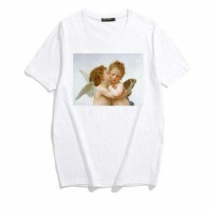 Y2K Fashion Angel Kiss T-Shirt: Trendy Grunge Aesthetic Tee for Summer