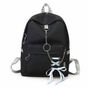 Y2K Fashion Backpack with Chain - Trendy Grunge Aesthetic Accessory