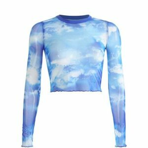 Y2K Fashion Blue Sky Top: Trendy Summer Outfit for Effortless Style