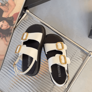 Y2K Fashion Buckle Platform Sandals for Summer Outfits & Grunge Style