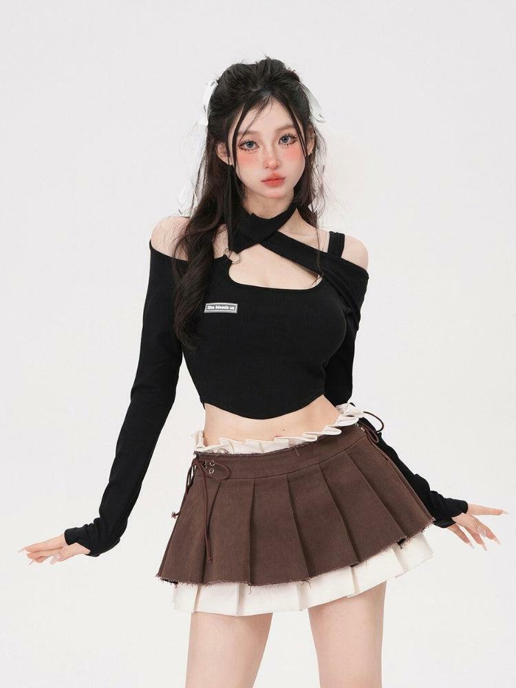 Y2K Fashion Drawstring Pleated Mini Skirt for Trendy Summer Outfits