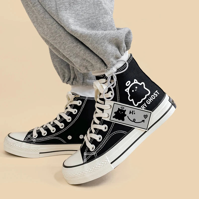 Y2K Fashion Fairy Ghost Lace Up Canvas Shoes for Trendy Summer Outfits