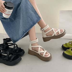 Y2K Fashion Forest Fairy Platform Sandals for Summer Aesthetic Outfits