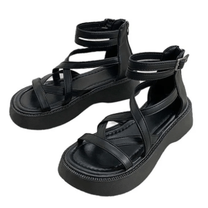 Y2K Fashion Forest Fairy Platform Sandals for Summer Aesthetic Outfits