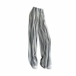 Y2K Fashion Gray Stripes Baggy Pants for Effortless Summer Style