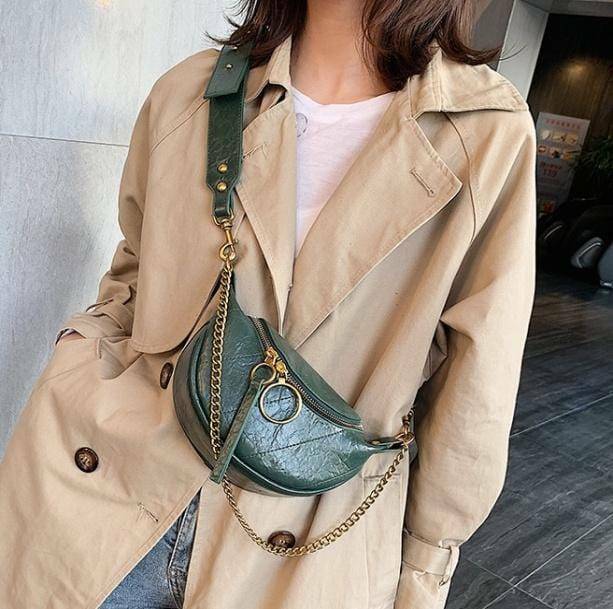 Y2K Fashion Green Chain Crossbody Bag for Trendy Summer Outfits