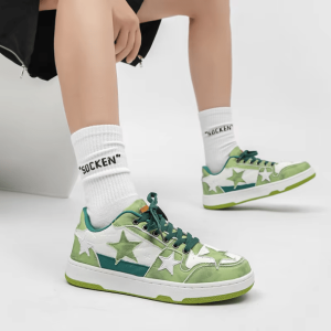 Y2K Fashion Green Star Aesthetic Sneakers for Trendy Summer Outfits